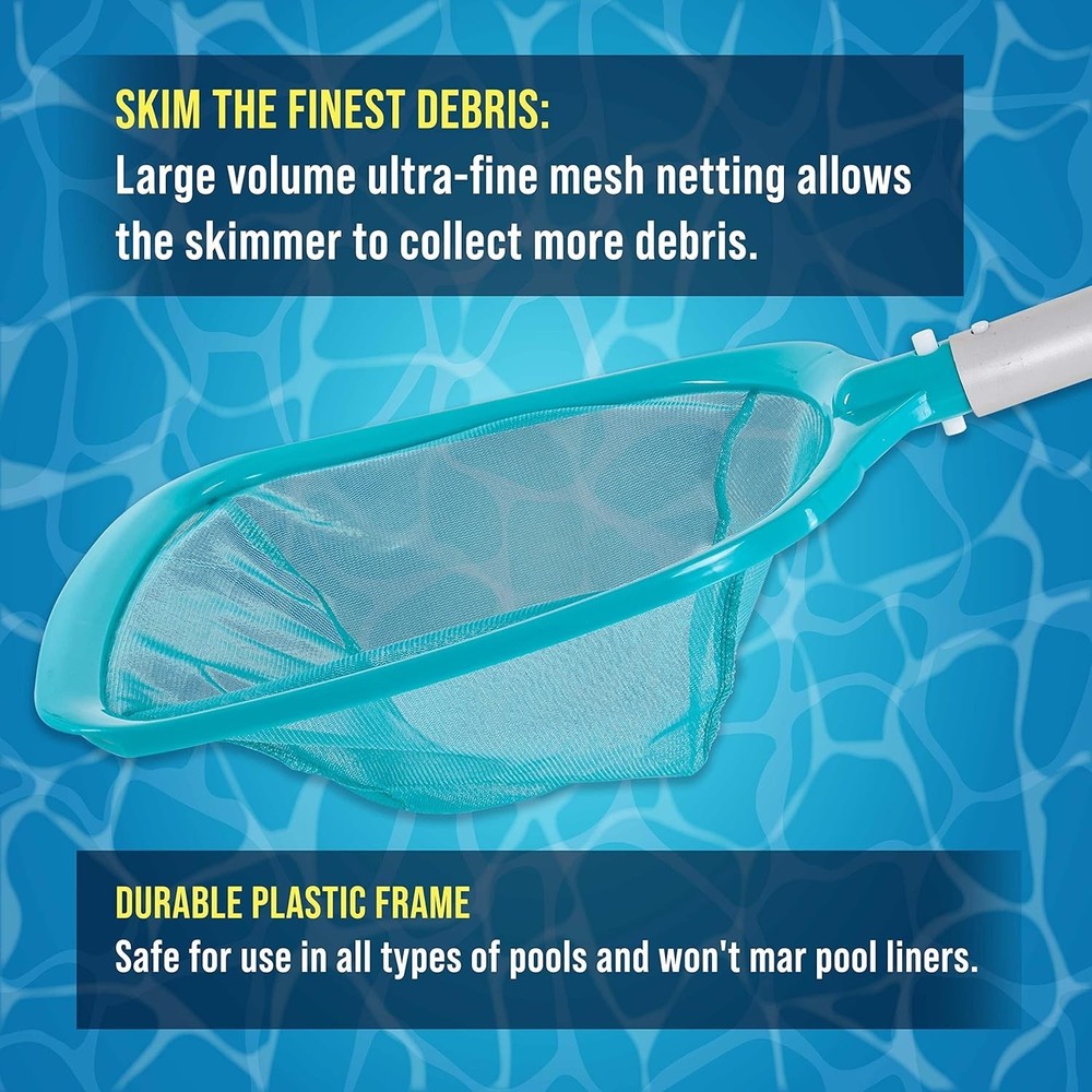 11.5ft Pool Leaf Skimmer Net with Telescopic Pole - Effortless Cleaning Solution