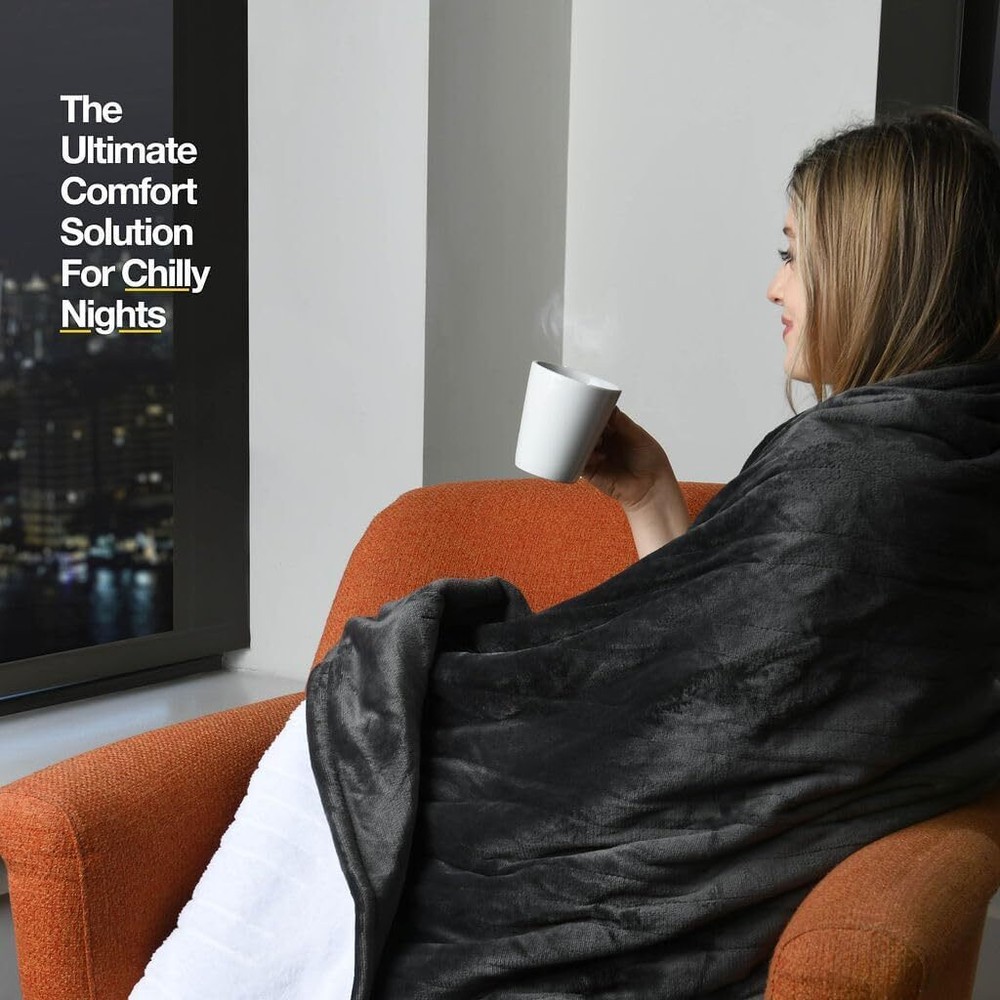 Electric Blanket Throw Fast Heating with Hand Controller 10 Heating Settings
