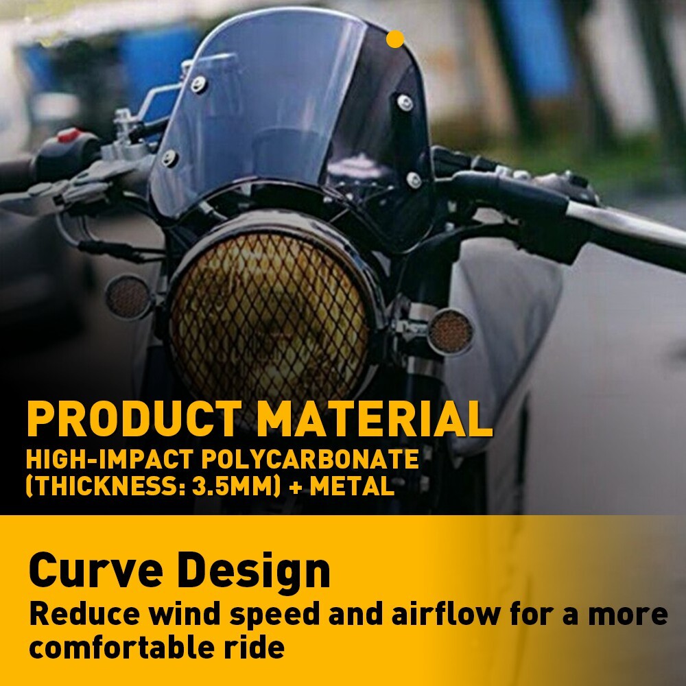Universal Headlight Motorcycle Windshield Windscreen For 5"-7'' Headlight Smoked