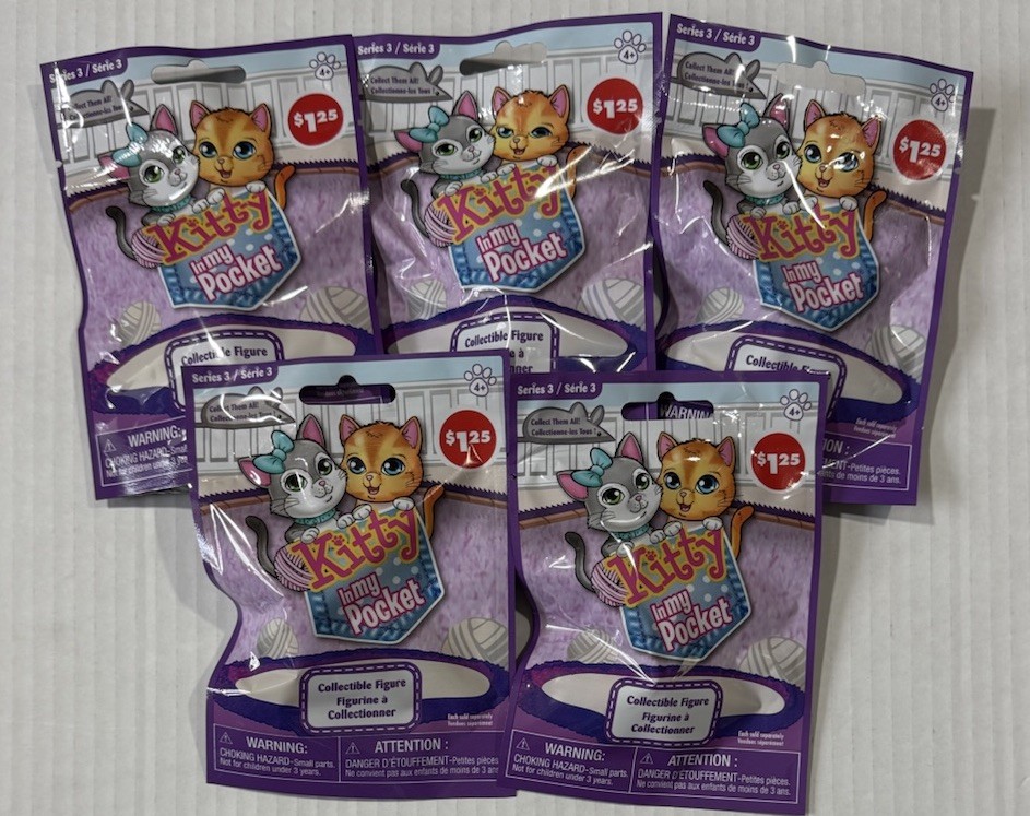 Kitty In My Pocket Series 3 Blind Bag Kitties Toys Birthday Party Lot Of 5 New