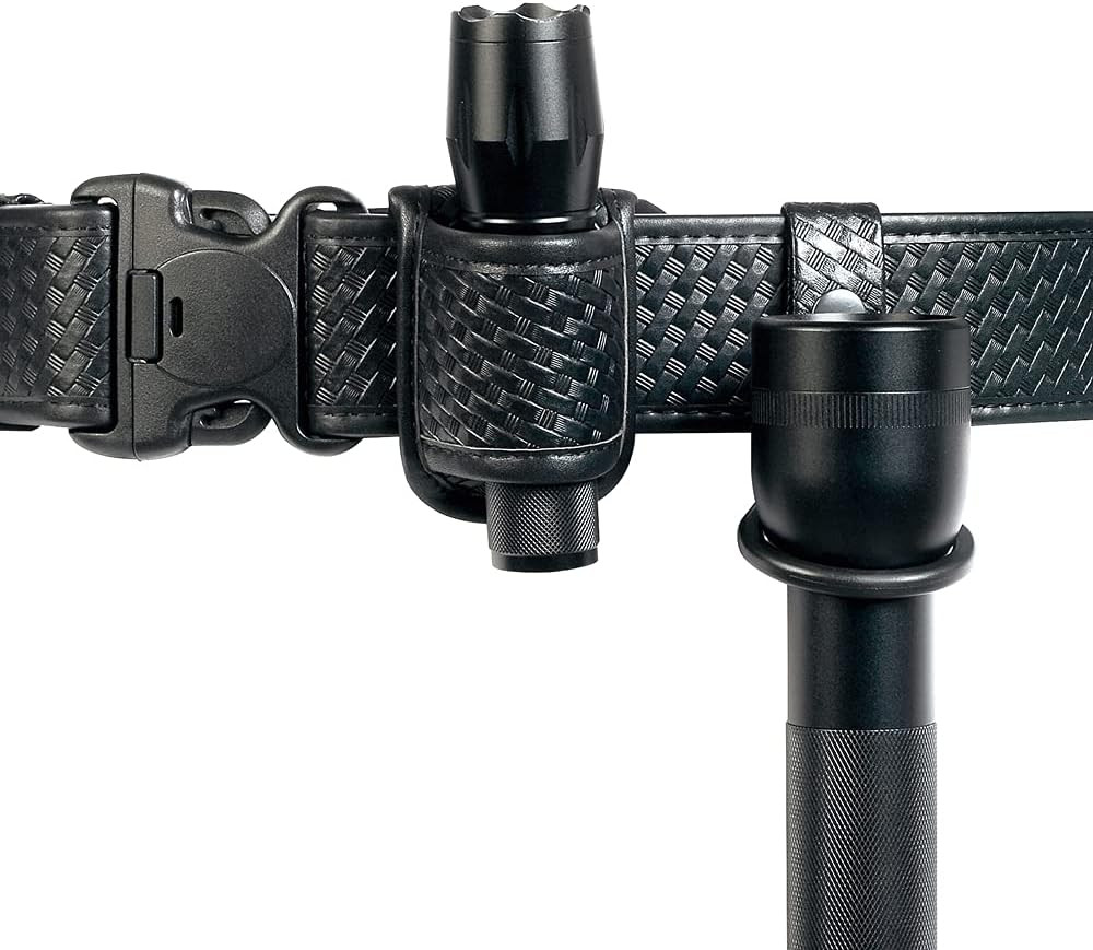 Compact Flashlight Holder(Open Top)+ Flashlight Ring Strap Holder Hold Mag Lite