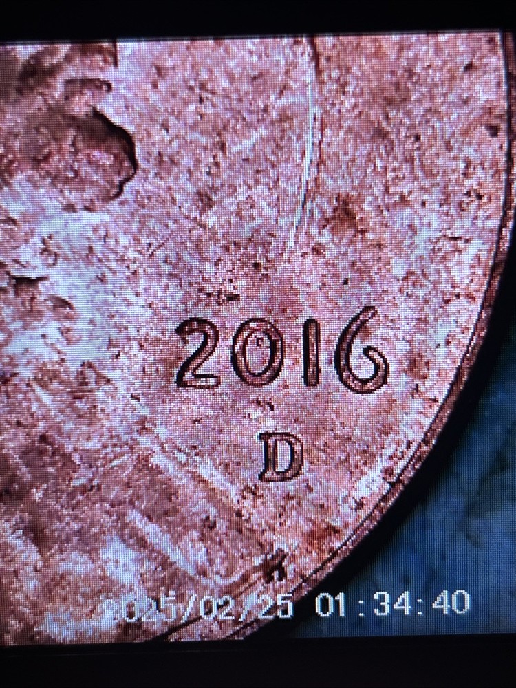 2016 LINCOLN CENT - Struck Through + Grease Errors