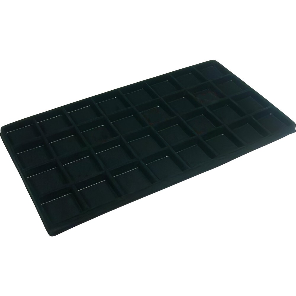 5 Black 32 Compartment Display Tray Insert Black 14 1/8"