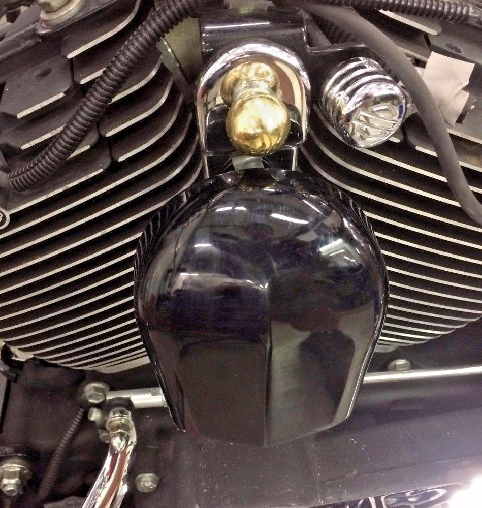 BRASS BALLS ! harley hd horn mounting nut mount solid accent bobber