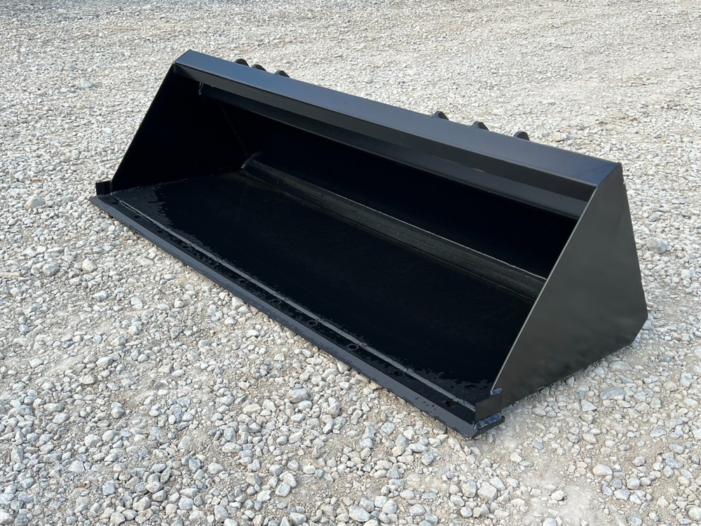 Rock Solid 66" Compact Tractor Smooth Bucket Universal Mount Loader Attachment