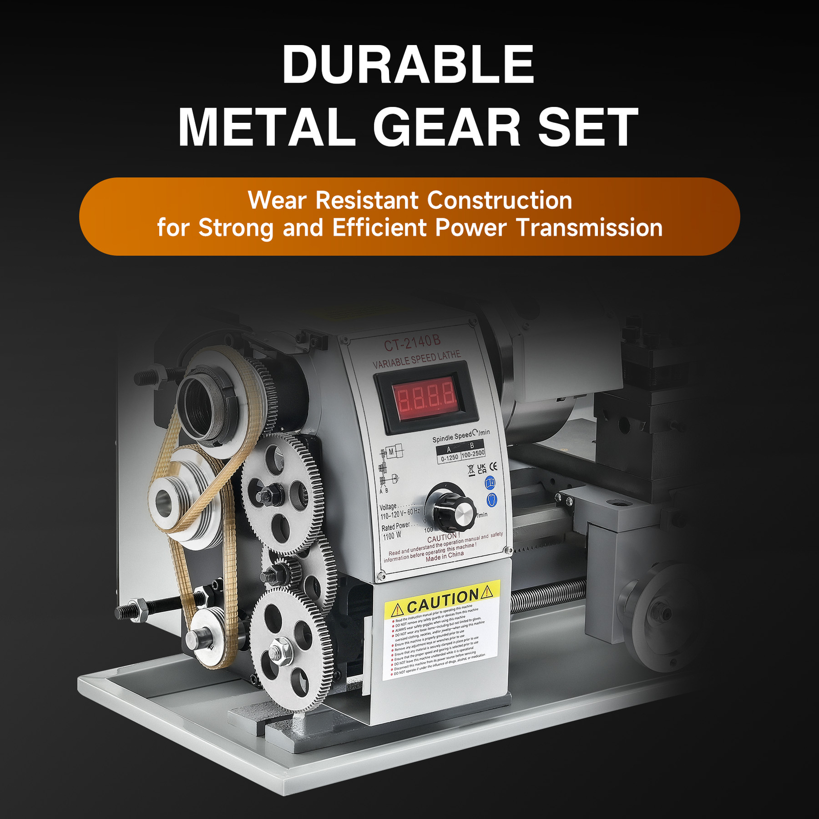 CREWORKS 8x16" Mini Metal Lathe Brushless 1100W 2250rpm 2-Chucks Tool Bundle