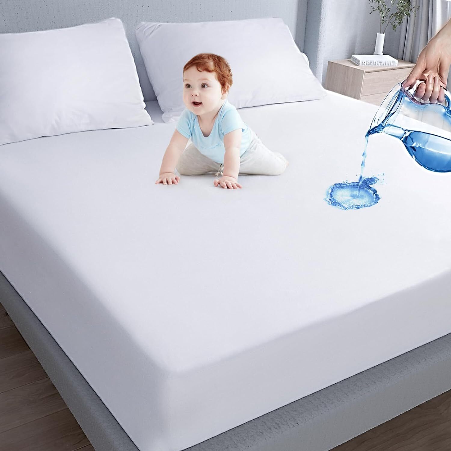 Waterproof Mattress Cover Protector Soft Noiseless Fitted Sheet All Sizes