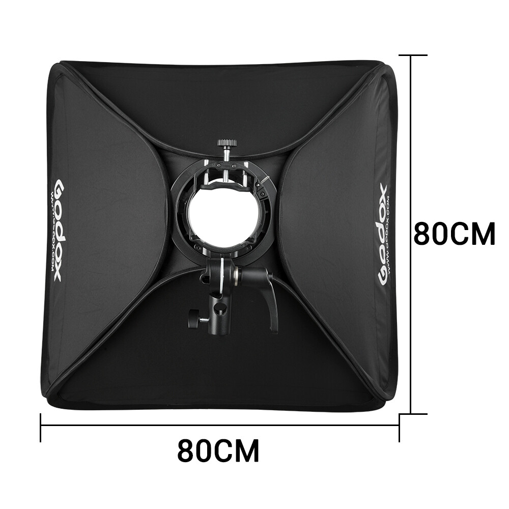 Godox 80X80cm Foldable Flash Grid Softbox,S2 Bracket+light stand for flash light