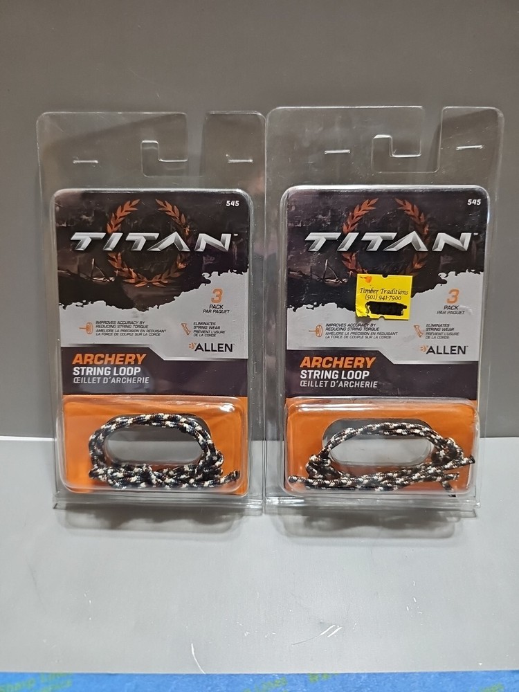 2~Black Titan Archery String Loop - 3 Pack
