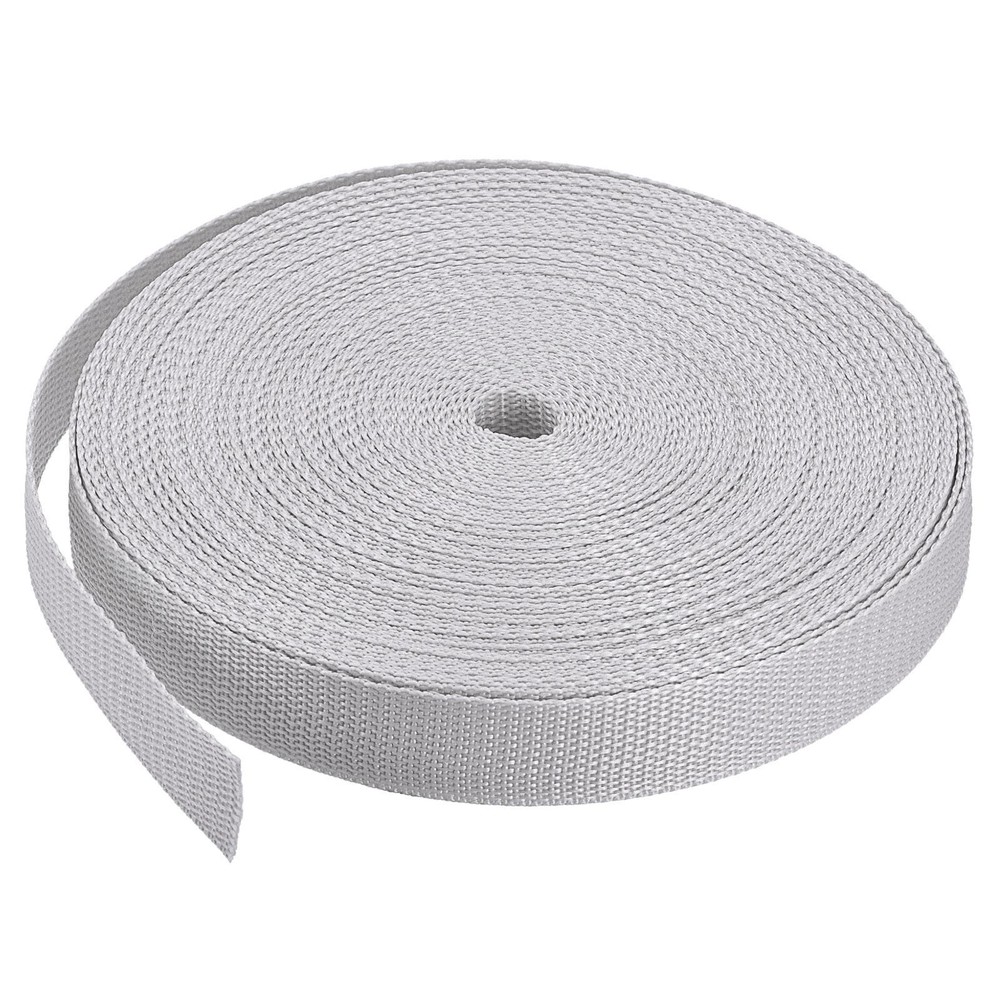 Lightweight Polypropylene Webbing Strap 1" 25 Yards Light Grey Strapping