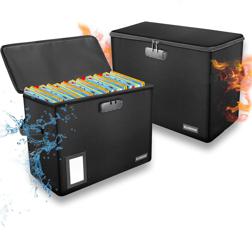 2 Pack Comic Book Storage Box, Fireproof & Water-Resistant Comic Book Box with