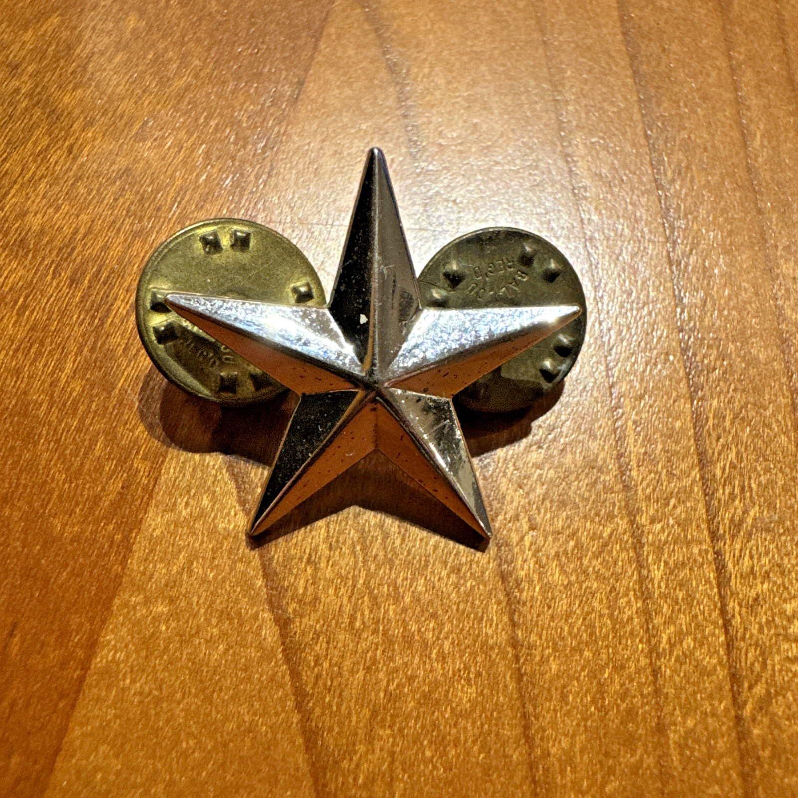 RARE! US Army Brigadier General Rank Silver Insignia Pin w/Brass Backings