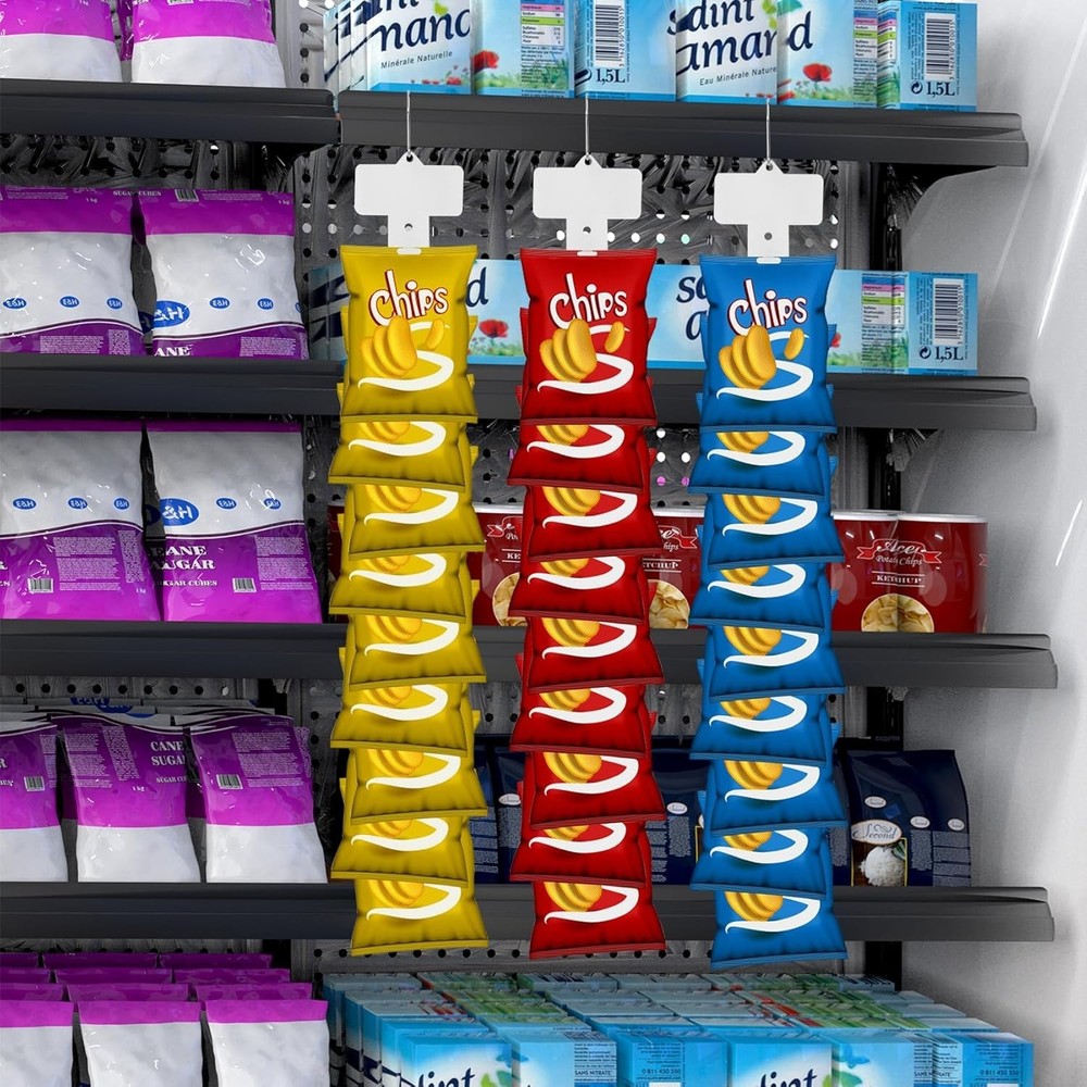 12 Pack Hanging Merchandise Strips with S Hooks – Versatile Retail Display
