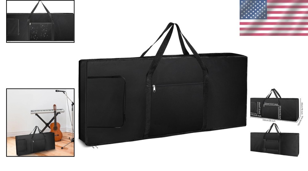 61-Note Soft Keyboard Gig Bag with Padded Protection & Ample Storage