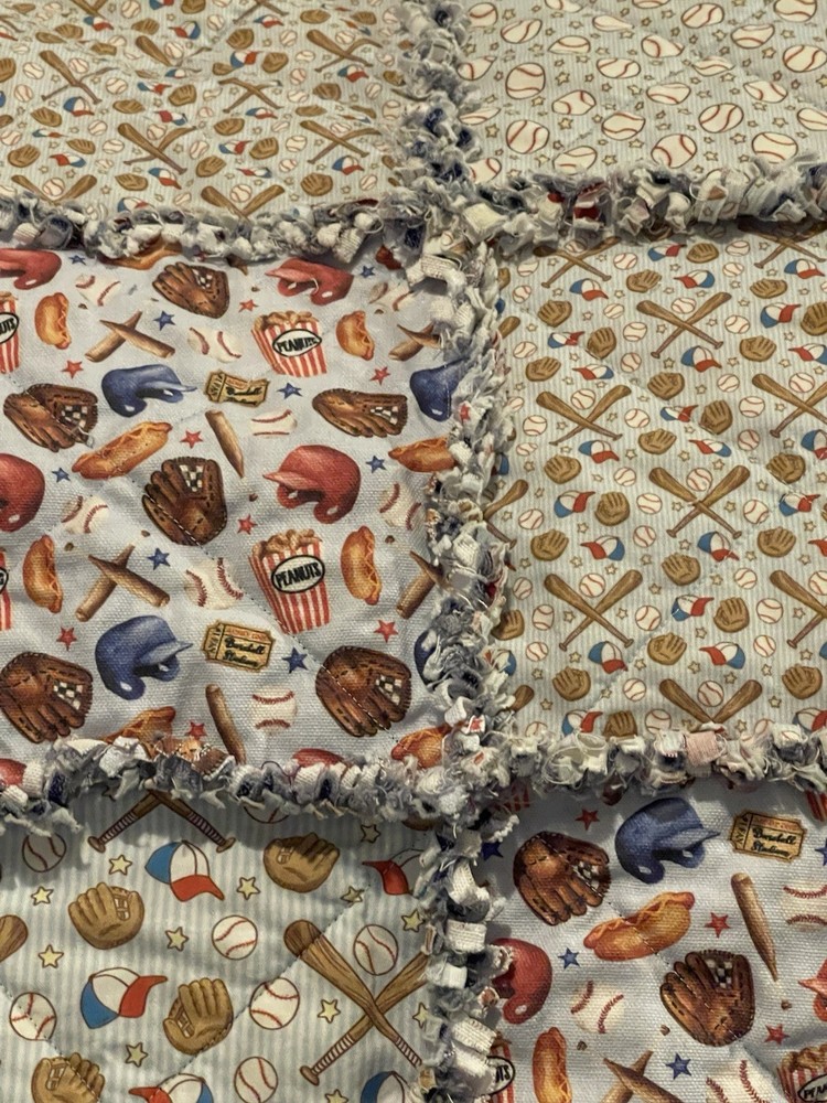 Boy Baseball Rag Quilt