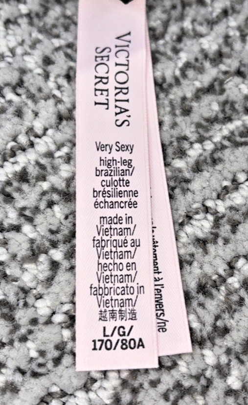 Victoria's Secret Very Sexy NWT Large Green Spellout Shine Strap Brazilian Panty