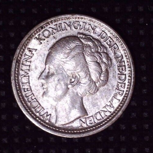 1941 Netherlands 10 Cents Silver Nice Details