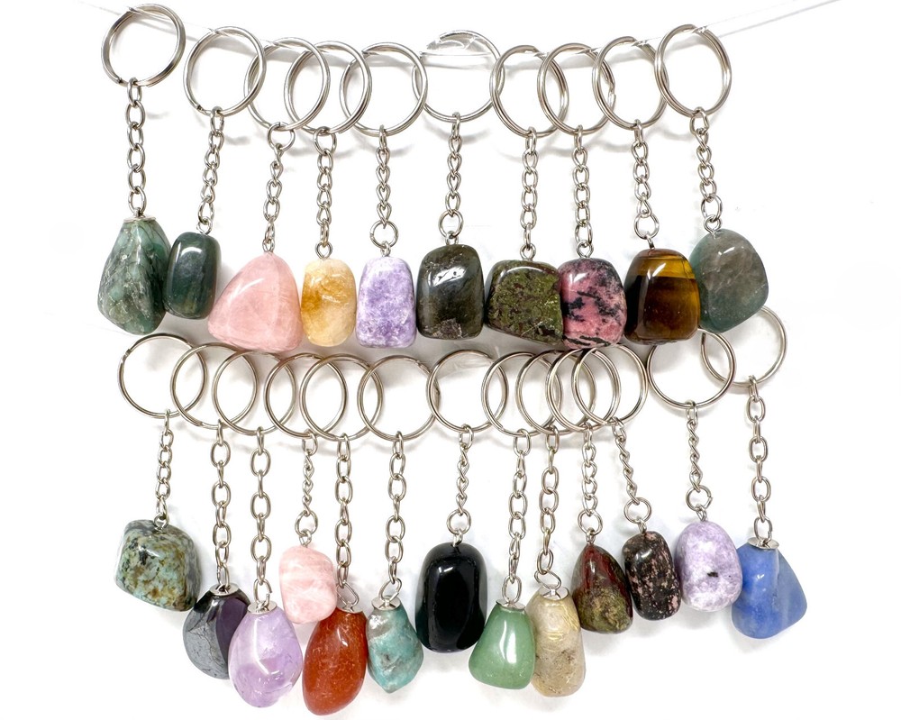 Tumbled Stone Keychains - Choose Gemstone (Crystal Keychain, Crystal Gift)