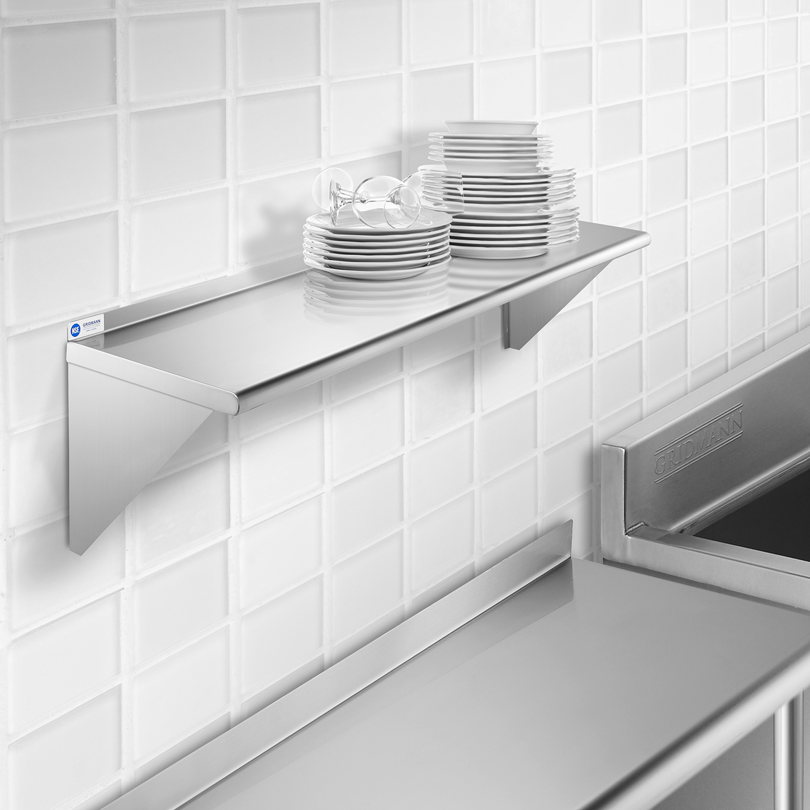 NSF Stainless Steel 14" x 48" Commercial Kitchen Wall Shelf Restaurant Shelving