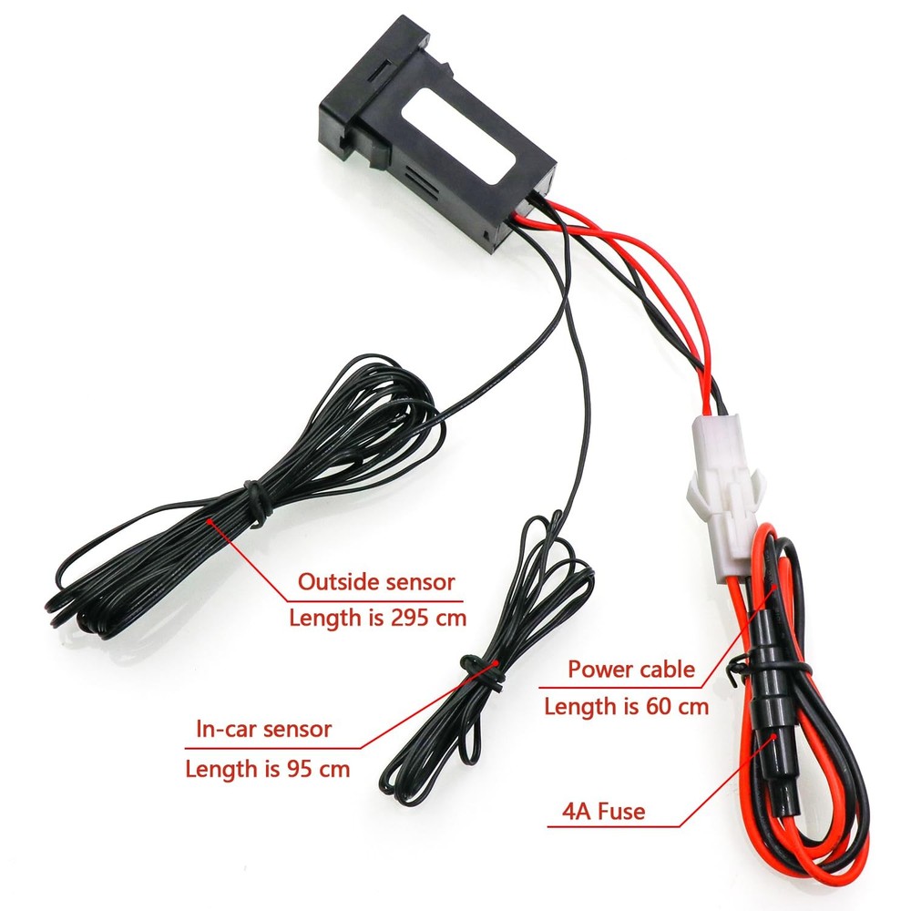 Car Internal and External Temperature Fahrenheit (Type B), Black