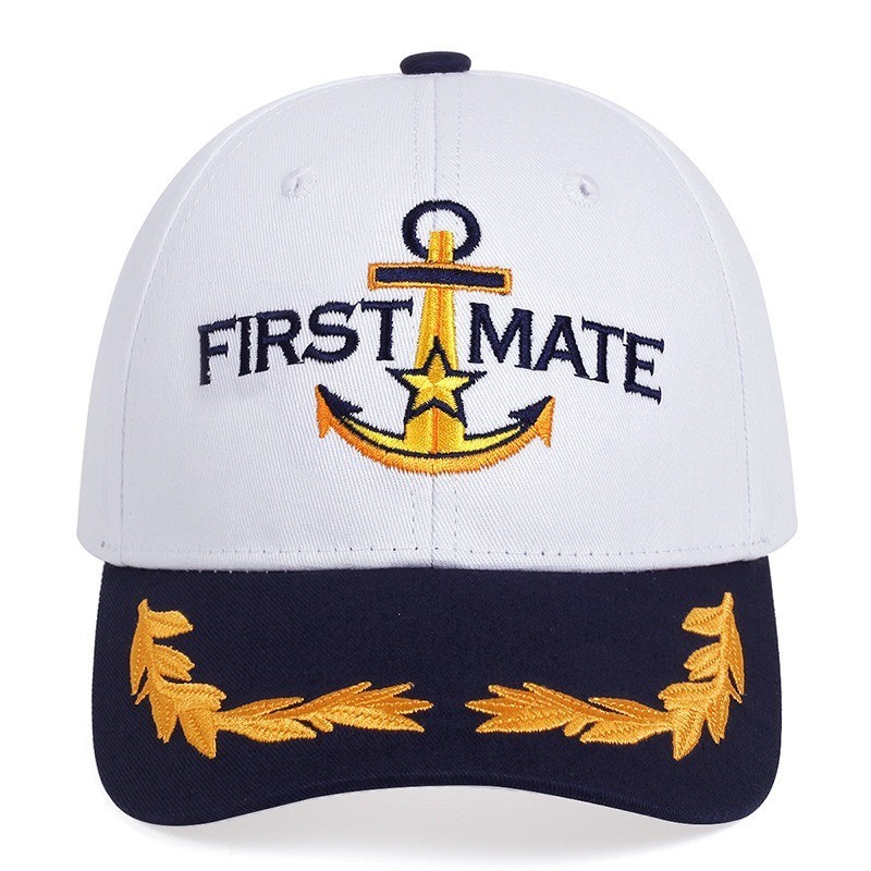 Captain First Mate Embroidered Baseball Cap Nautical Anchor Adjustable Hat