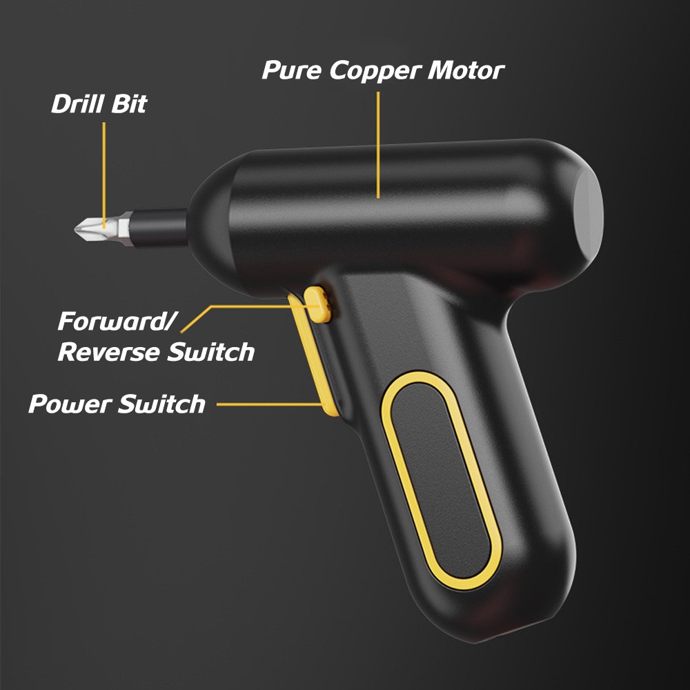 Electric Screwdriver Set USB Charging Variable Speed Rechargeable Drill Tool Kit