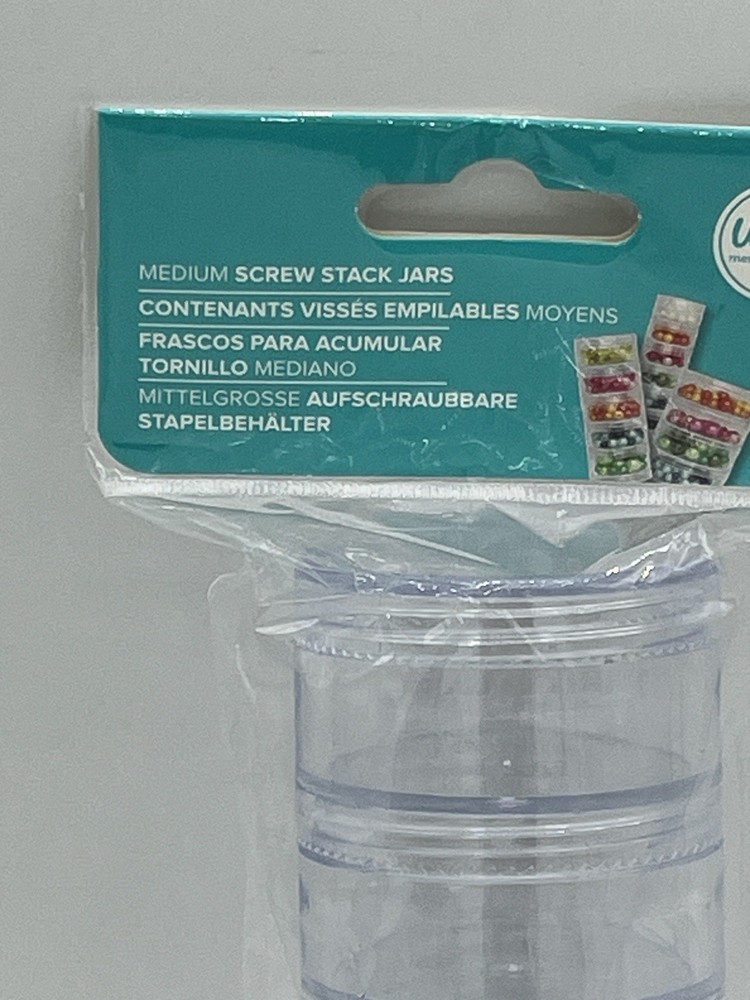 We R Memory Keepers Medium Screw Stack Jars 5 Pc For Embellishments, Beads, Etc