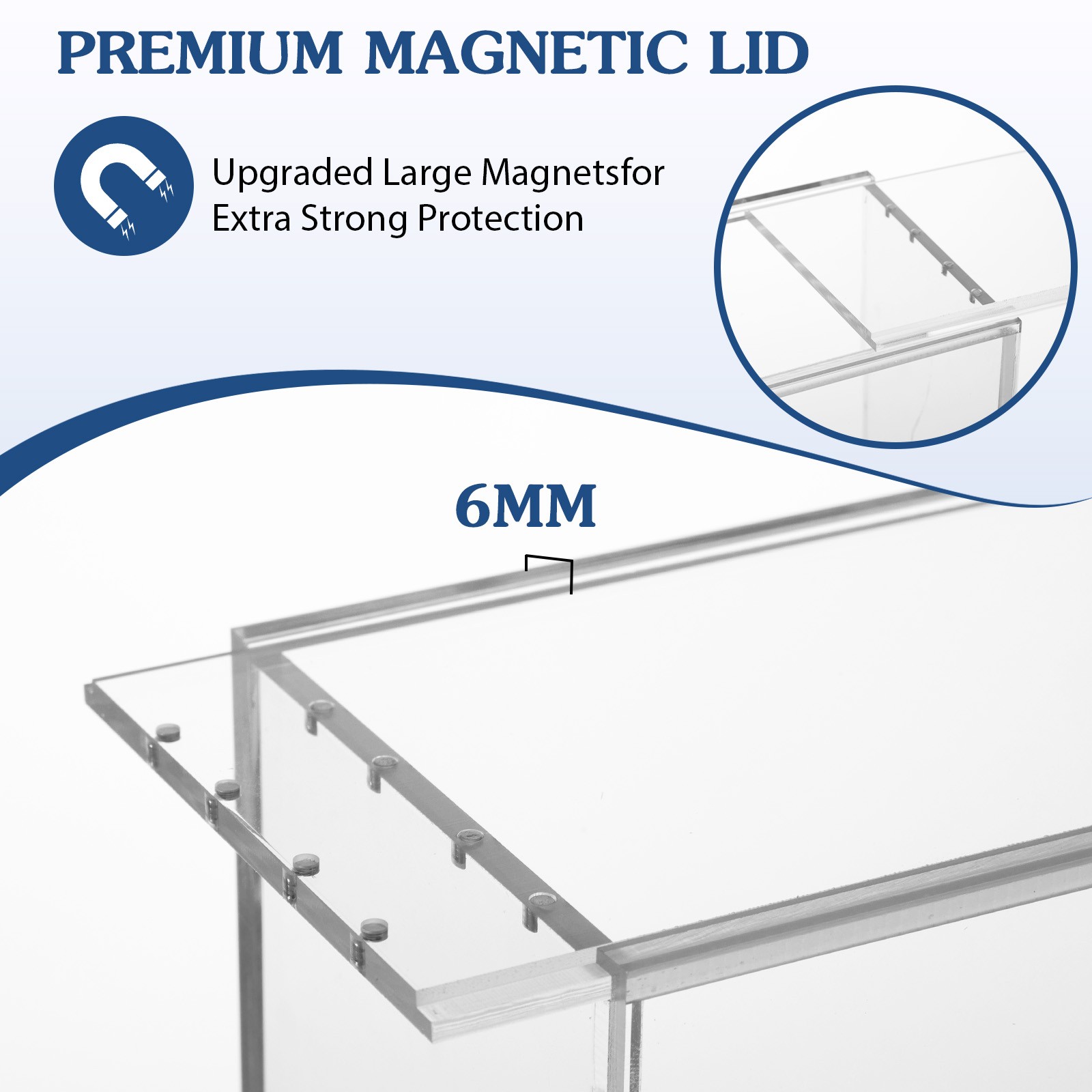 Acrylic Display Case for Pokémon UPC Mega Charizard Magnetic Dustproof Protector