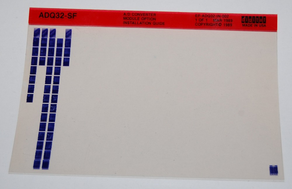 DEC ADQ32-SF A/D Converter Module Option Installation Guide, Microfiche