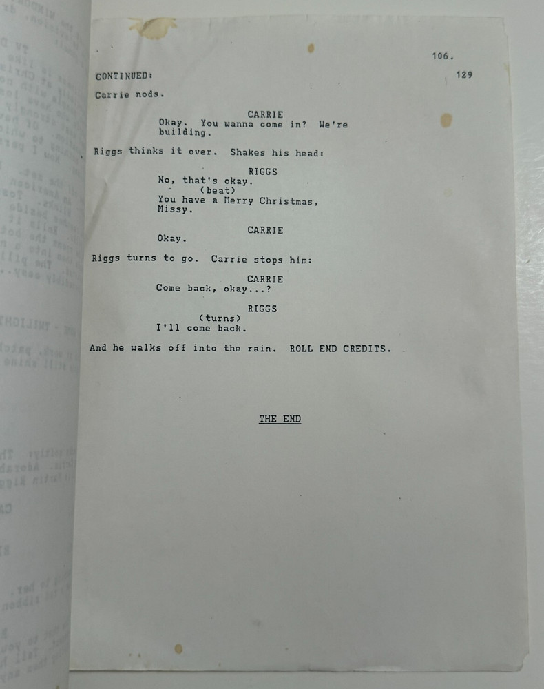 Early LETHAL WEAPON Movie Script - 109pg Version - Missing Cover