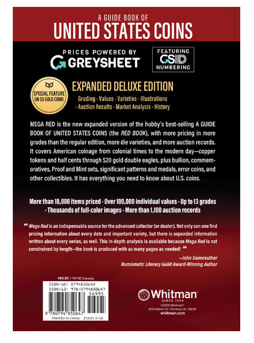 Mega Red: A Guide Book of United States Coins, Deluxe 10th Edition - Softcover