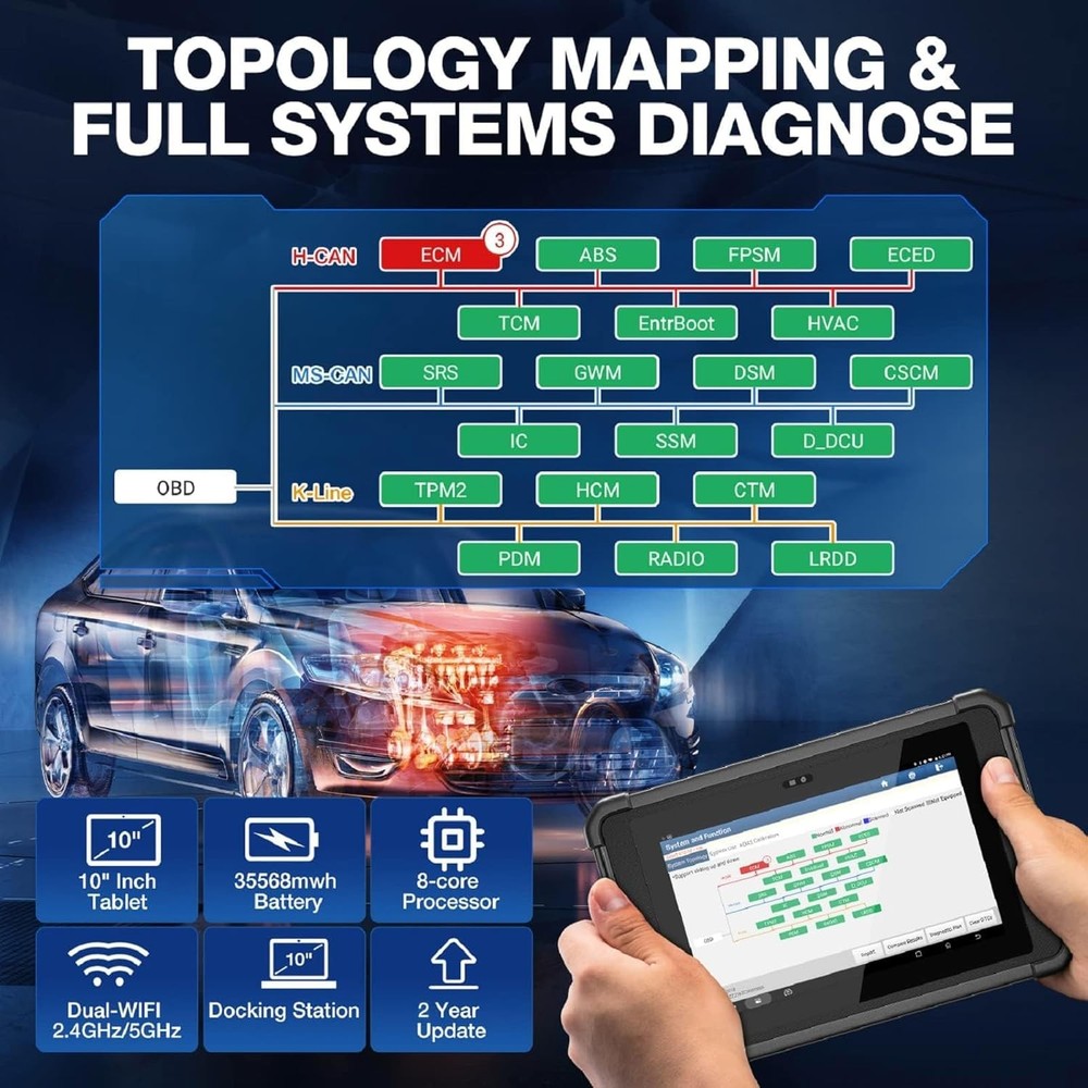 LAUNCH X431 PAD V Elite PAD 5 Bidirectional Diagnostic Scanner Key Programming