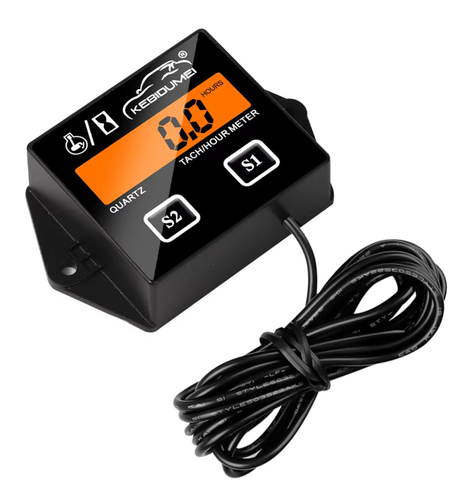 LCD Digital Engine Tach Hour Meter Tachometer Inductive Gauge