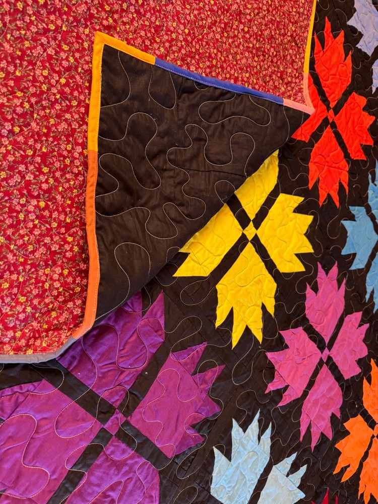 Bear paw Queen Size Machine Pieced And quilted Patchwork Quilt