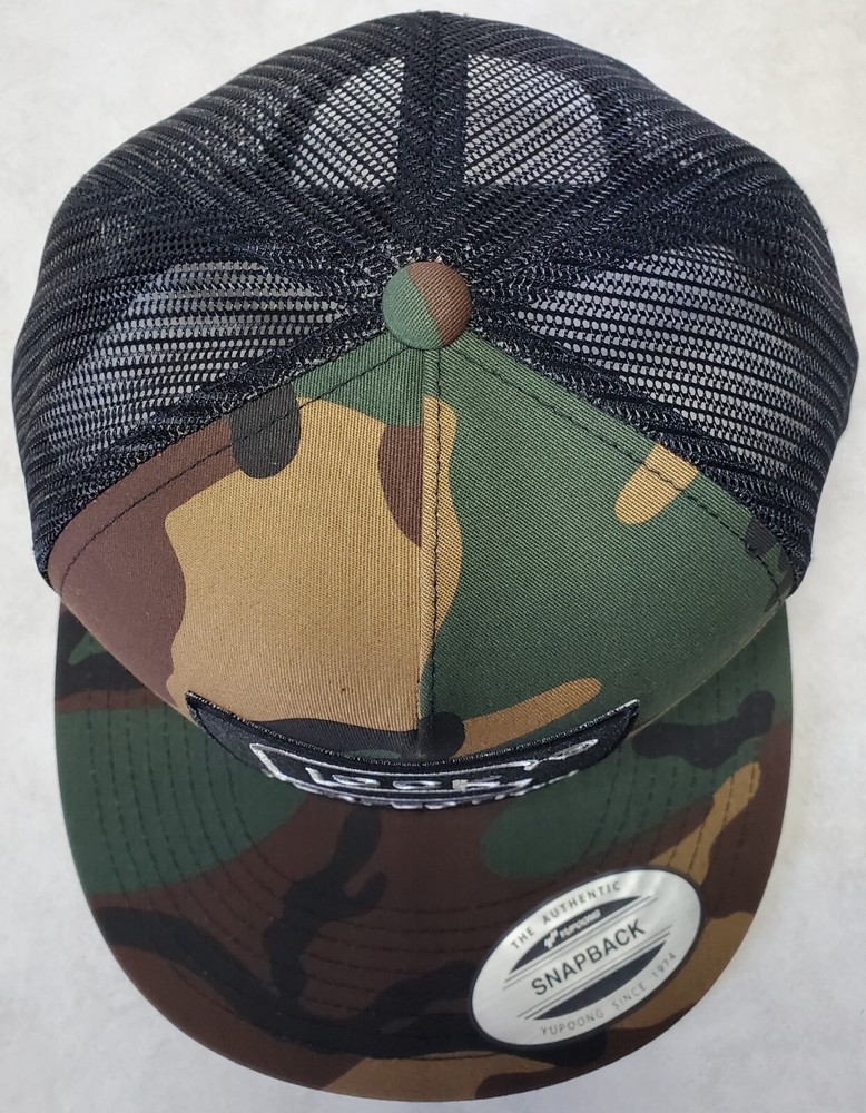 GLOCK Embroidered Patch Trucker Hat/YP Classics 6006 Flatbill Camo/Black