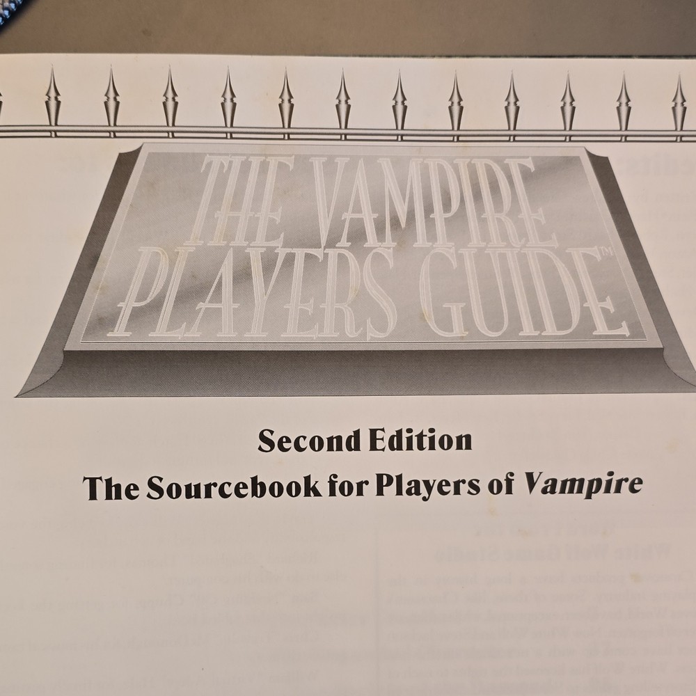 White Wolf Vampire Players Guide Second Edition Sourcebook Masquerade