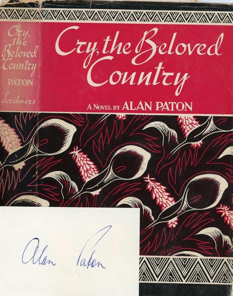 Alan Paton- Signed Card with a Dust Jacket