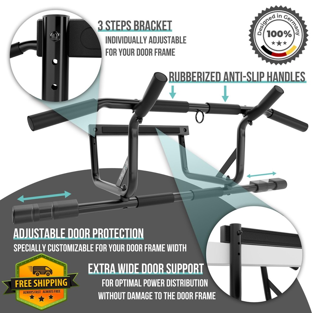 PULLUP and DIP Door Frame Pull-up Bar No Screws Padded