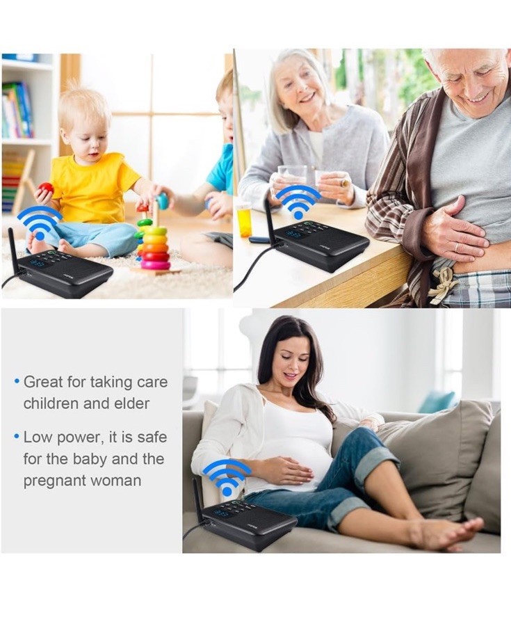 Wuloo Intercoms Wireless 3 Pack 1 Mile Range 22 Channel (No AC Adapter)