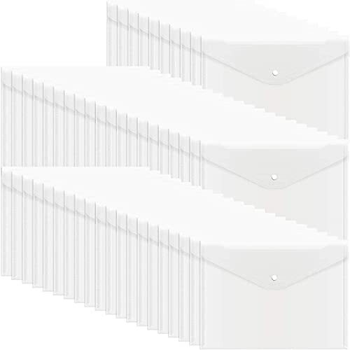 50pcs Poly Envelope,Clear Plastic Envelope Folder,Waterproof,Letter Size,A4 Size