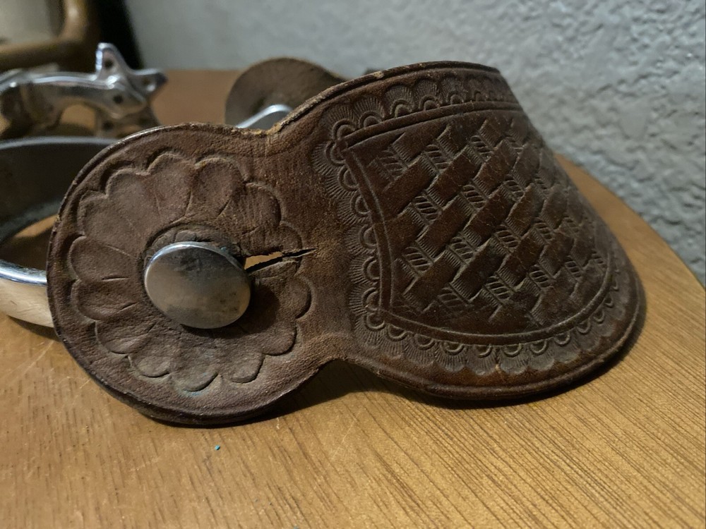 Vintage Spurs Hand Tooled Leather