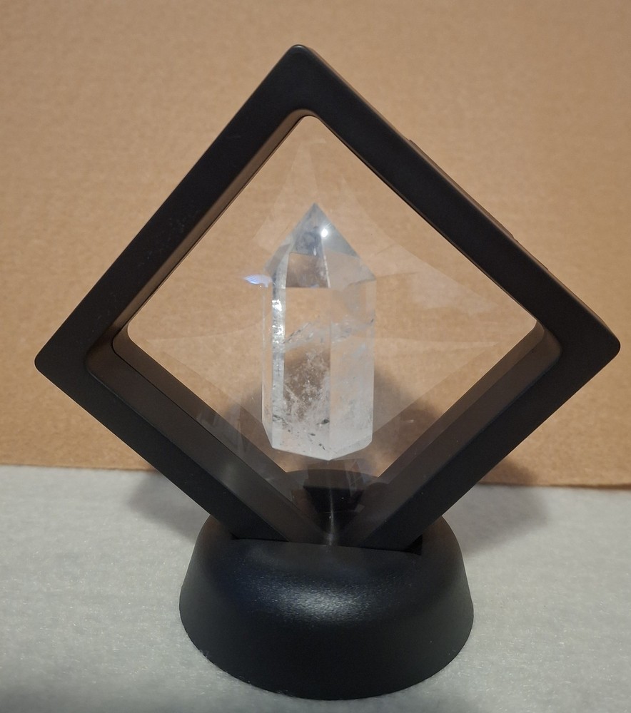 Clear Quartz Crystal Point Floating Display Frame