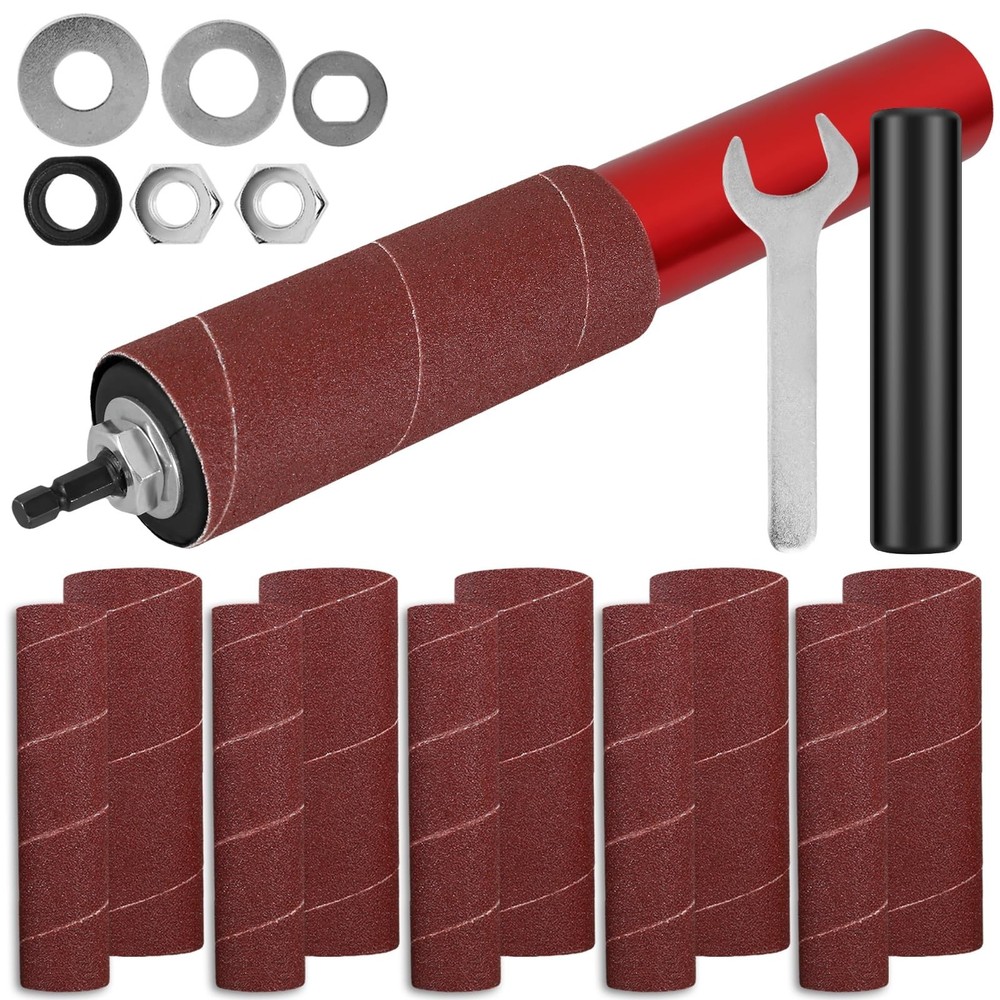 Drum Sander Set Portable Rubber Sanding Drum Hand-Held Spindle Sanding Drum w...