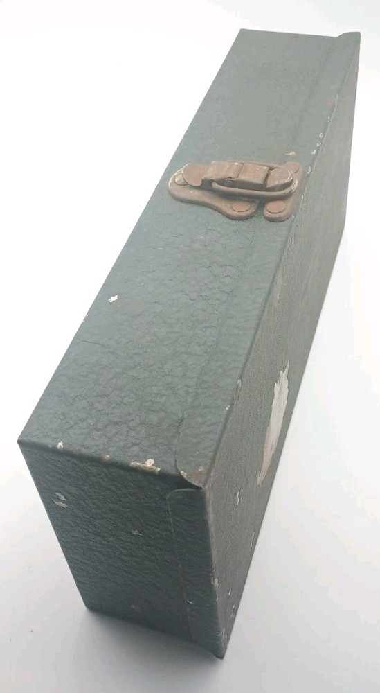 Vintage Small Brown and Sharp Metal Tool Box with Latch