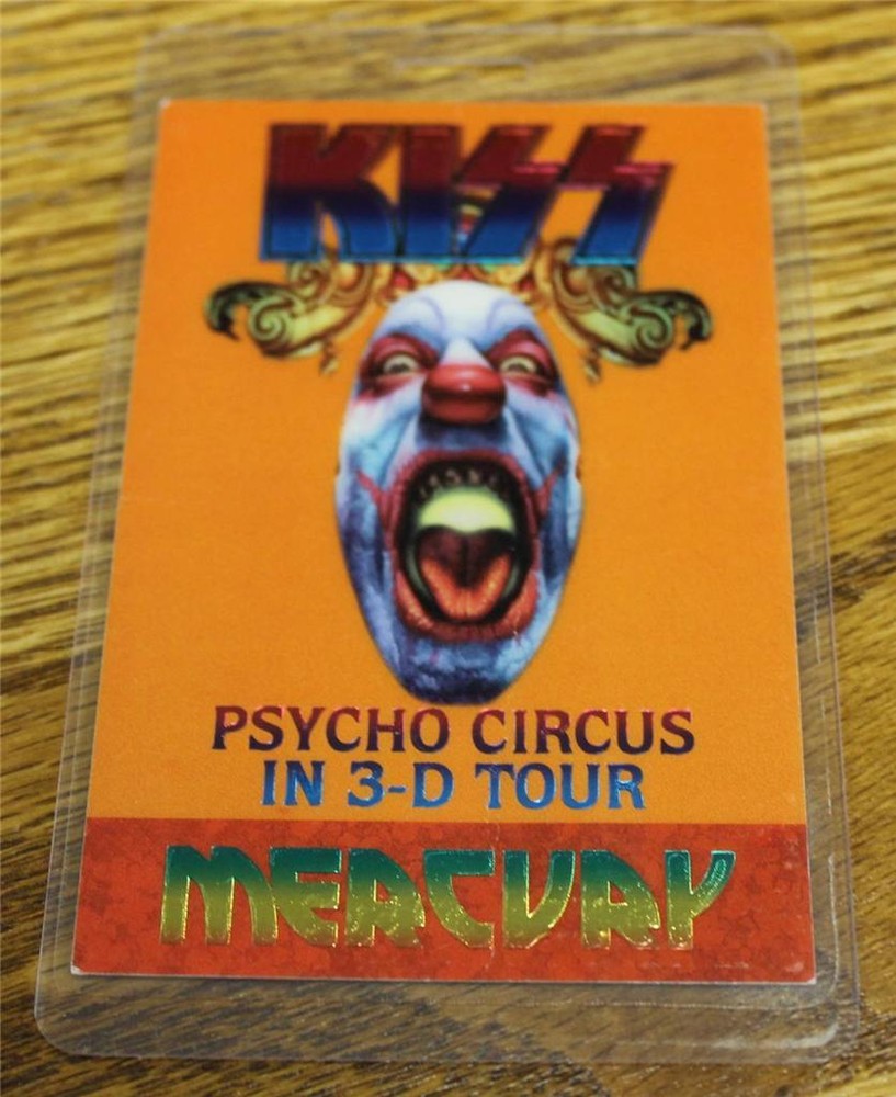 Vintage & Genuine Kiss Psycho Circus PERRI FOIL Laminated Backstage Pass MERCURY