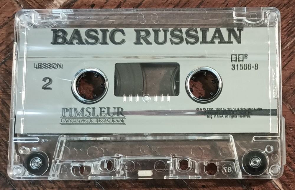 Pimsleur Russian Cassette Tape Basic Lesson 1 & 2 Language Learning Audio