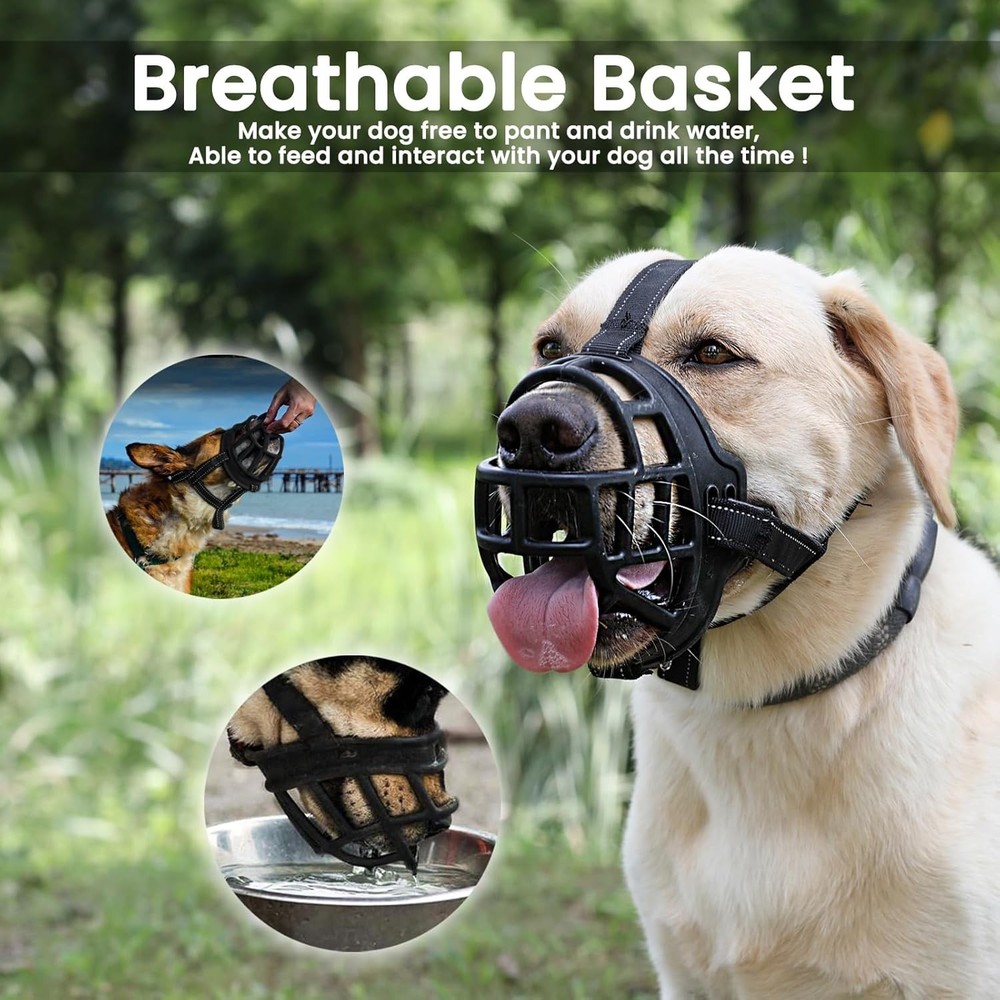 Soft Silicone Large Dog Muzzle - Comfortable Anti-Biting and Chewing Solution