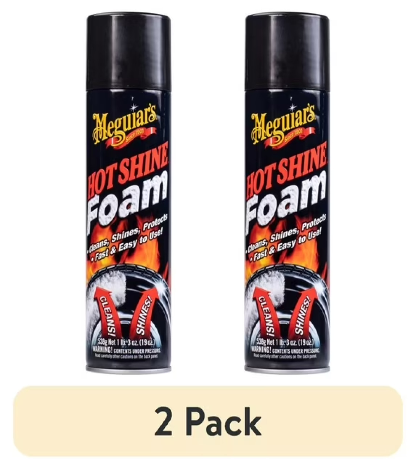 (2 pack) Meguiar's Hot Shine Tire Foam, G13919, 19 oz, Aerosol