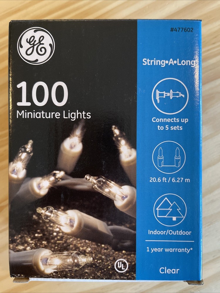 3 Boxes GE String-A-Long 100 Count Outdoor String Lights Clear Bulb White Wire