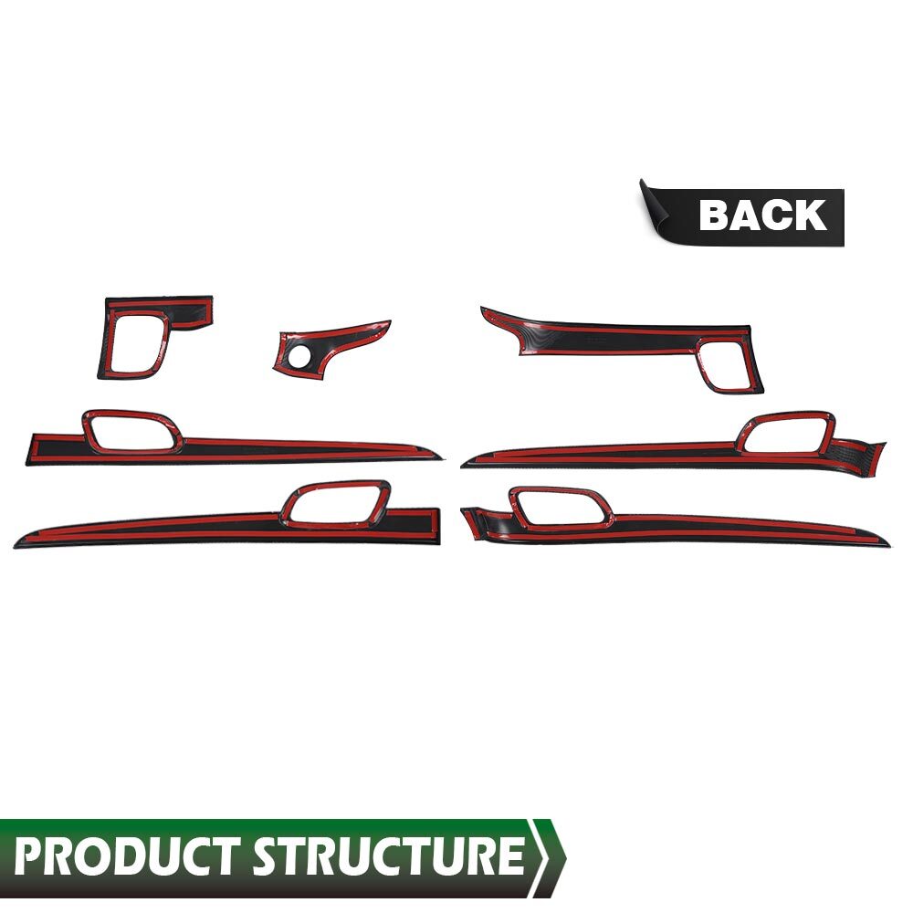 Fit For 2011-2020 Jeep Grand Cherokee Dashboard Panel & Door Handle Cover Trim